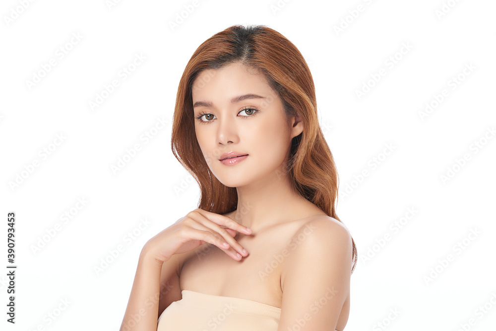 Beautiful young asian woman with clean fresh skin on white background, Face care, Facial treatment, Cosmetology, beauty and spa, Asian women portrait Beautiful young asian woman with clean fresh skin on white background, Face care, Facial treatment, Cosmetology, beauty and spa, Asian women portrait