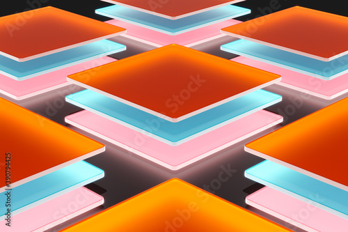 Abstract frosted glass background. Data base and technology concept. 3d rendering - illustration.