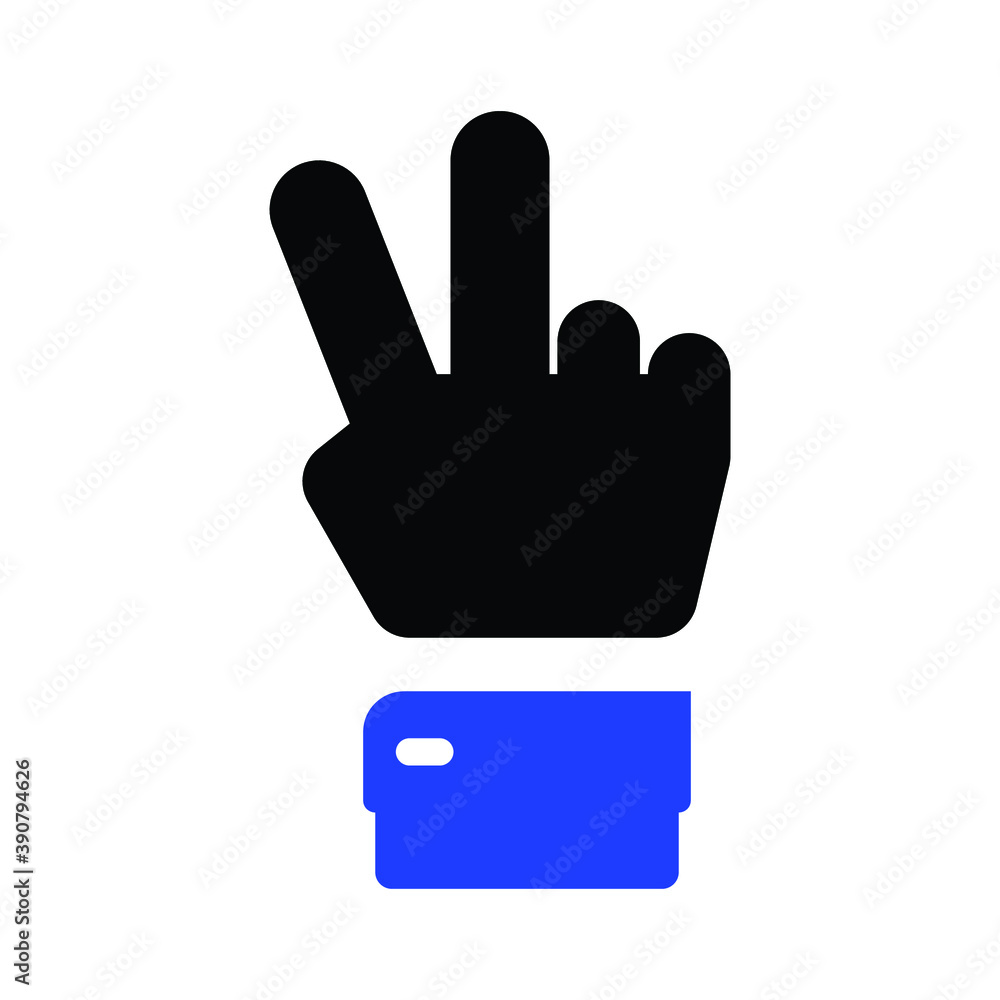 Obraz premium Hand gesture V sign for victory,Hand Peace Icon