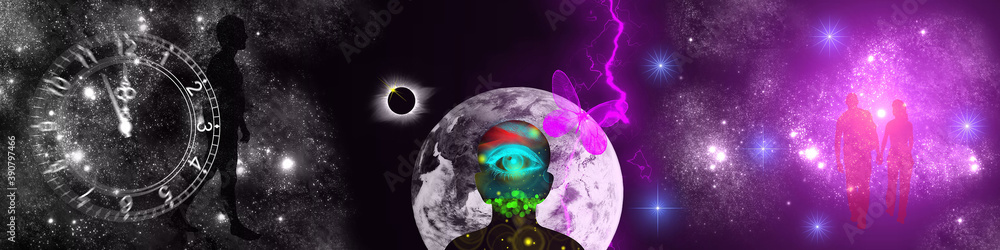 Fantasy concept of human and the Universe Fantasy concept of human and the Universe