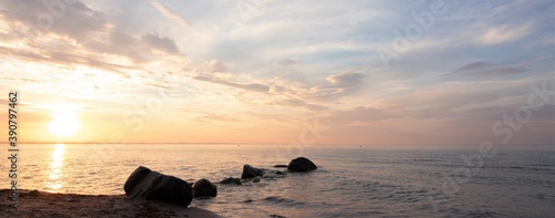 dreamlike sunset by the ocean