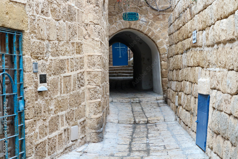 Tel Aviv Jaffa Altstadt Wege Moschee Wege Türen Fenster alt