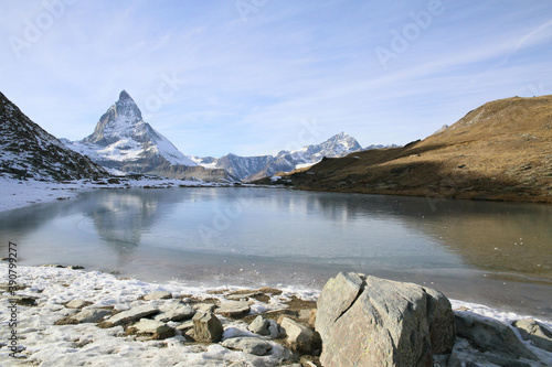  Matterhorn mountain and Riffelsee lake, Switzerland