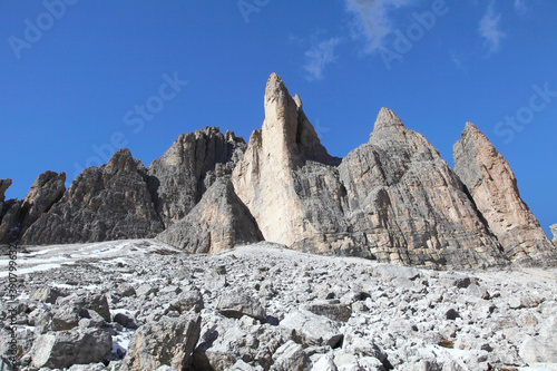 alpine landscape at Tre Cime di Lavaredo at Dolomites, Italy