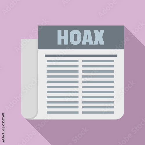 Hoax newspaper icon. Flat illustration of hoax newspaper vector icon for web design