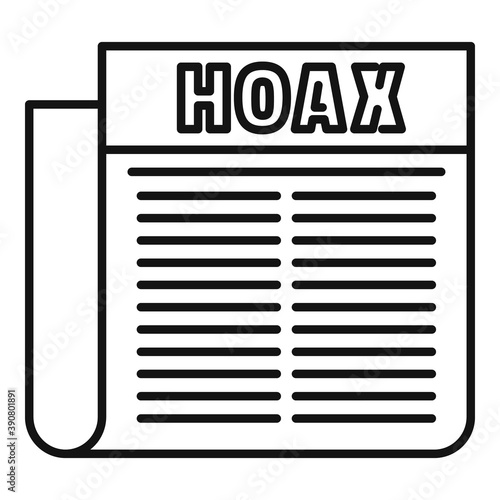 Hoax newspaper icon. Outline hoax newspaper vector icon for web design isolated on white background
