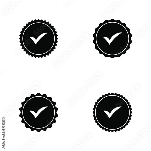 Approved or certified medal icon vector on white background. color editable