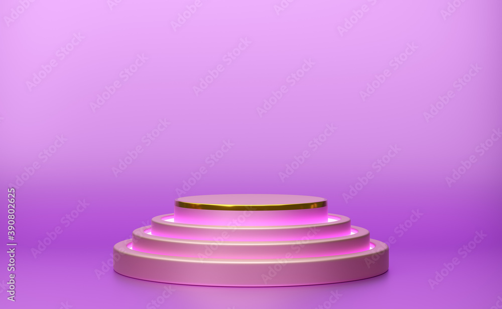 Podium empty with geometric shapes in purple or violet composition for modern stage display and minimalist mockup ,abstract showcase background ,Concept 3d illustration or 3d render Podium empty with geometric shapes in purple or violet composition for modern stage display and minimalist mockup ,abstract showcase background ,Concept 3d illustration or 3d render