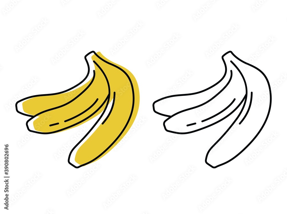 Natural fruits grown on a farm. eco products. vector banana icons in flat style Natural fruits grown on a farm. eco products. vector banana icons in flat style