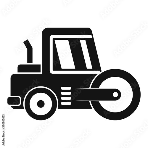 Vehicle road roller icon. Simple illustration of vehicle road roller vector icon for web design isolated on white background