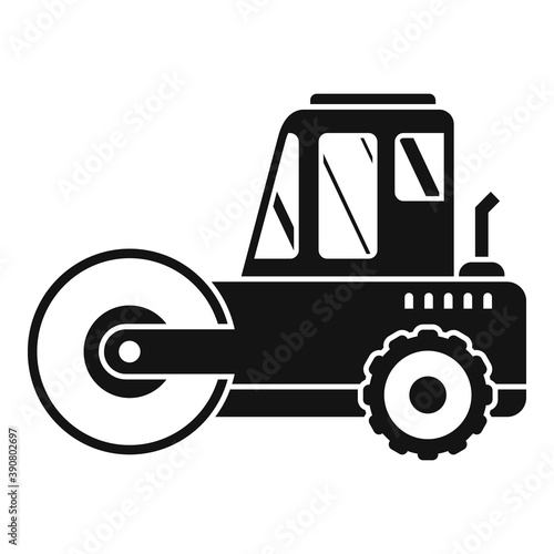 Heavy road roller icon. Simple illustration of heavy road roller vector icon for web design isolated on white background