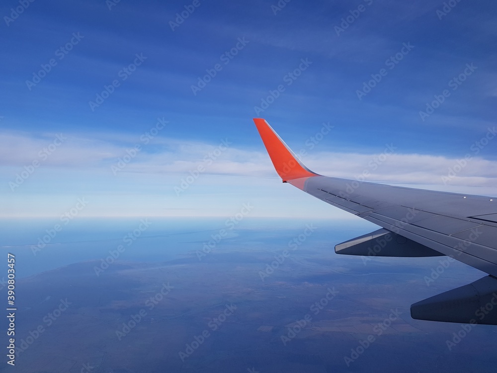 Wing aircraft in the blue sky Wing aircraft in the blue sky