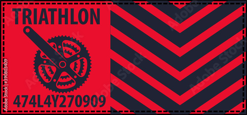 Triathlon themed and sporty vector print design.