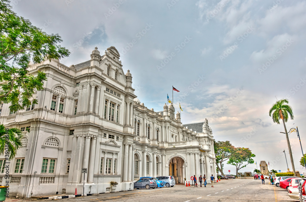 Georgetown, Malaysia : April 2019 : Historical colonial center of Penang, HDR Image