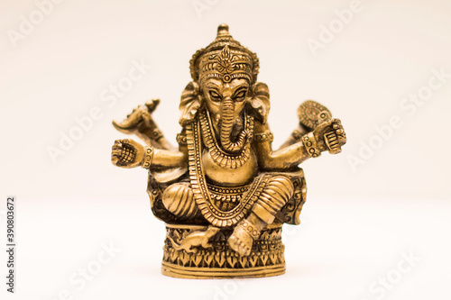 indian god ganesha on white background