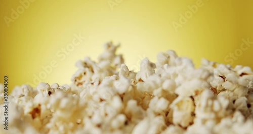 delicious popcorn on a rotating background
