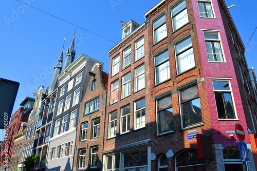 Traditional dutch architecture, facades of houses in Amsterdam, The Netherlands. © Zhanko