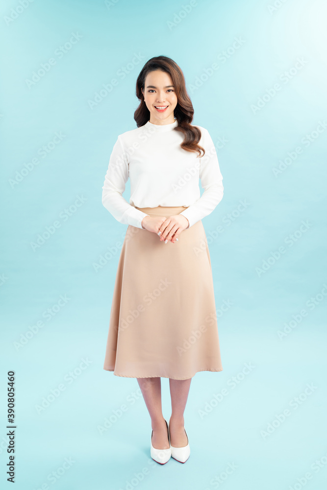 Attractive charming business lady smiling hold arms hands crossed good mood self-confident successful worker person Attractive charming business lady smiling hold arms hands crossed good mood self-confident successful worker person