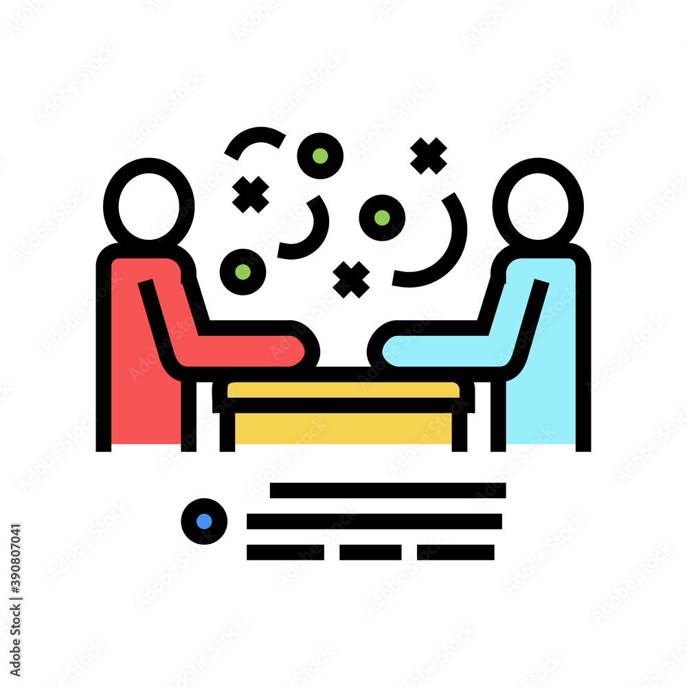 Fototapeta premium seller and client communication color icon vector. seller and client communication sign. isolated symbol illustration