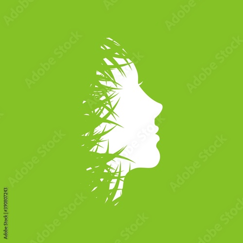 Girl face silhouette