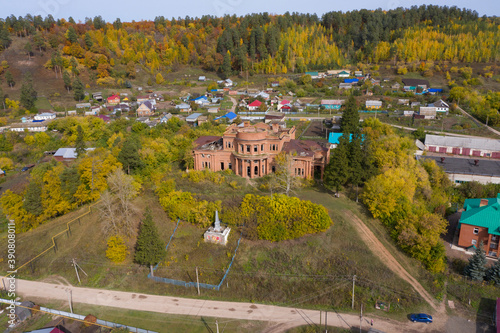 An old abandoned mansion, Deevs castle in the village of Znamenka. Belebey District, Bashkortostan, Russia. photo