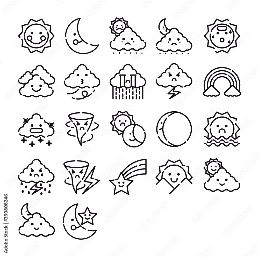 Weather icon set line style Weather icon set line style