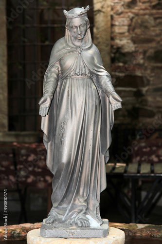 Virgin Mary Statue is infront of The Basilica of St. John was a basilica in Ephesus.