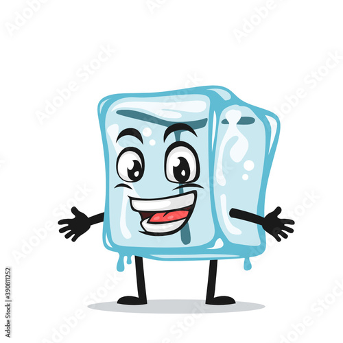 vector illustration of ice cube character of mascot
