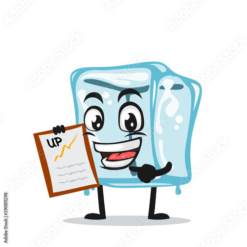 vector illustration of ice cube character of mascot