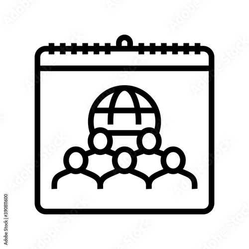 international day for tolerance line icon vector. international day for tolerance sign. isolated contour symbol black illustration