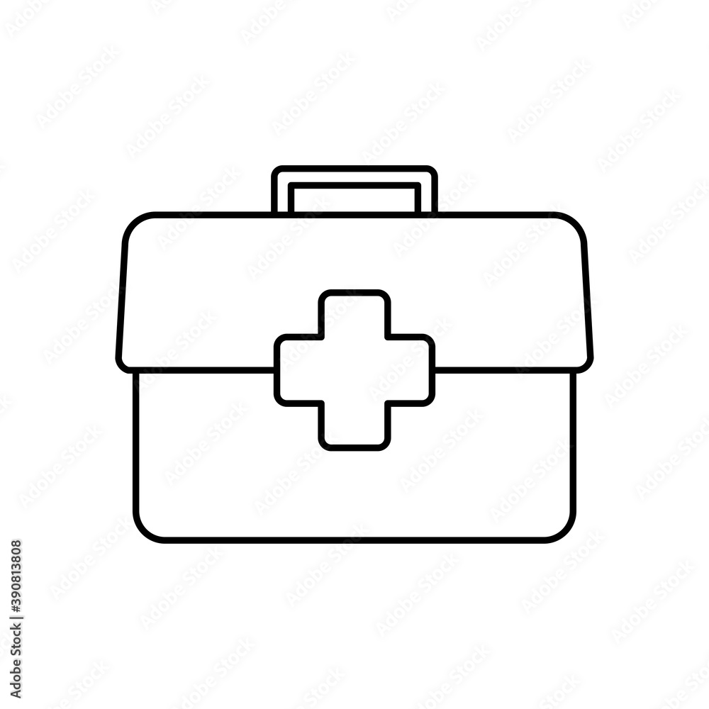 Fototapeta premium first aid box icon, line style