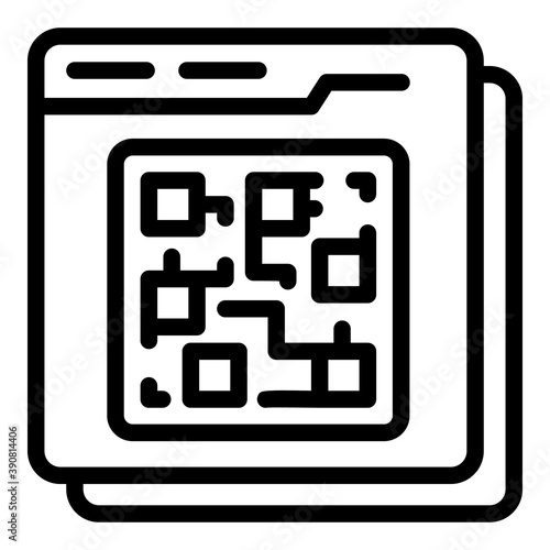 Qr code icon. Outline qr code vector icon for web design isolated on white background