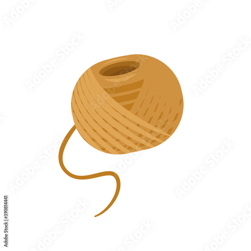 Skein of twine on a white background. Spool of twine. Vector illustration.