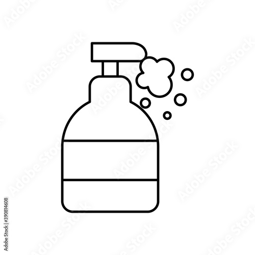 antibacterial gel bottle icon, line style