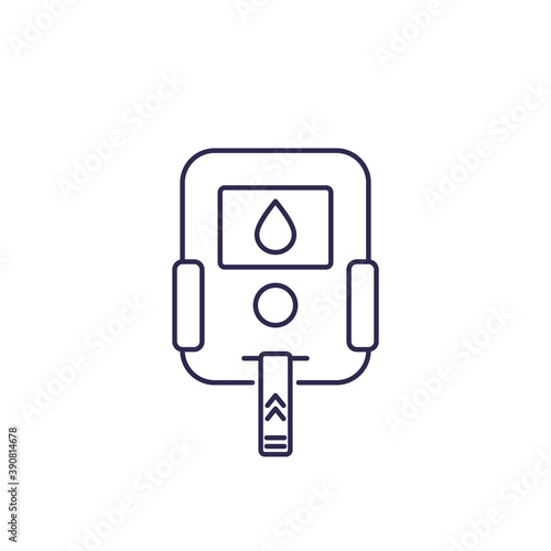 Glucose meter icon, line design