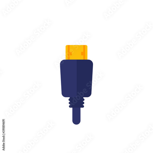 HDMI cable on white, vector icon