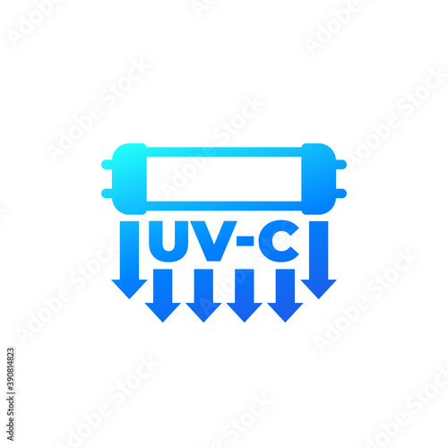 UV-C lamp for disinfection icon, vector