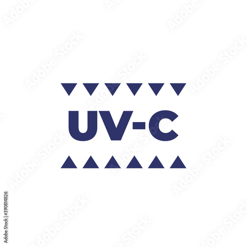 UVC radiation icon on white