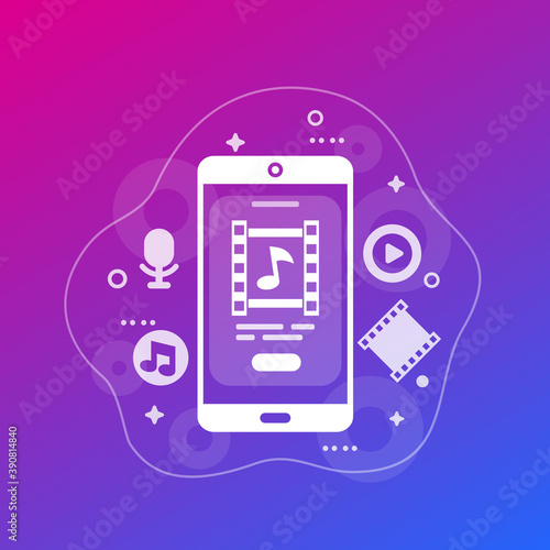 video editor app, vector icon