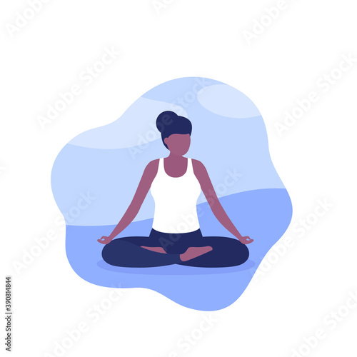 Wallpaper Mural yoga, woman in lotus position Torontodigital.ca