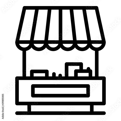 Customer online shop icon. Outline customer online shop vector icon for web design isolated on white background