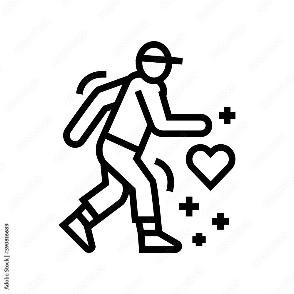 healthy running line icon vector. healthy running sign. isolated contour symbol black illustration healthy running line icon vector. healthy running sign. isolated contour symbol black illustration