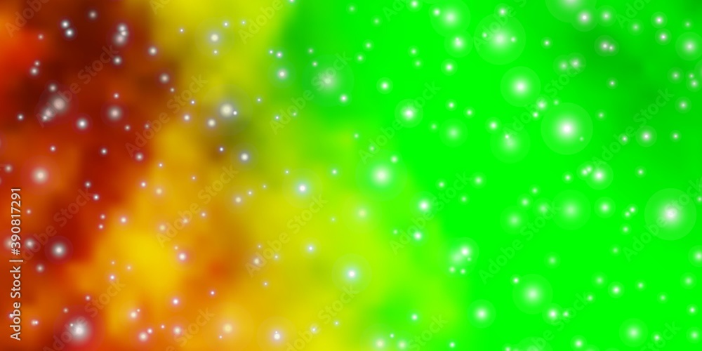 Obraz premium Light Green, Yellow vector texture with beautiful stars.