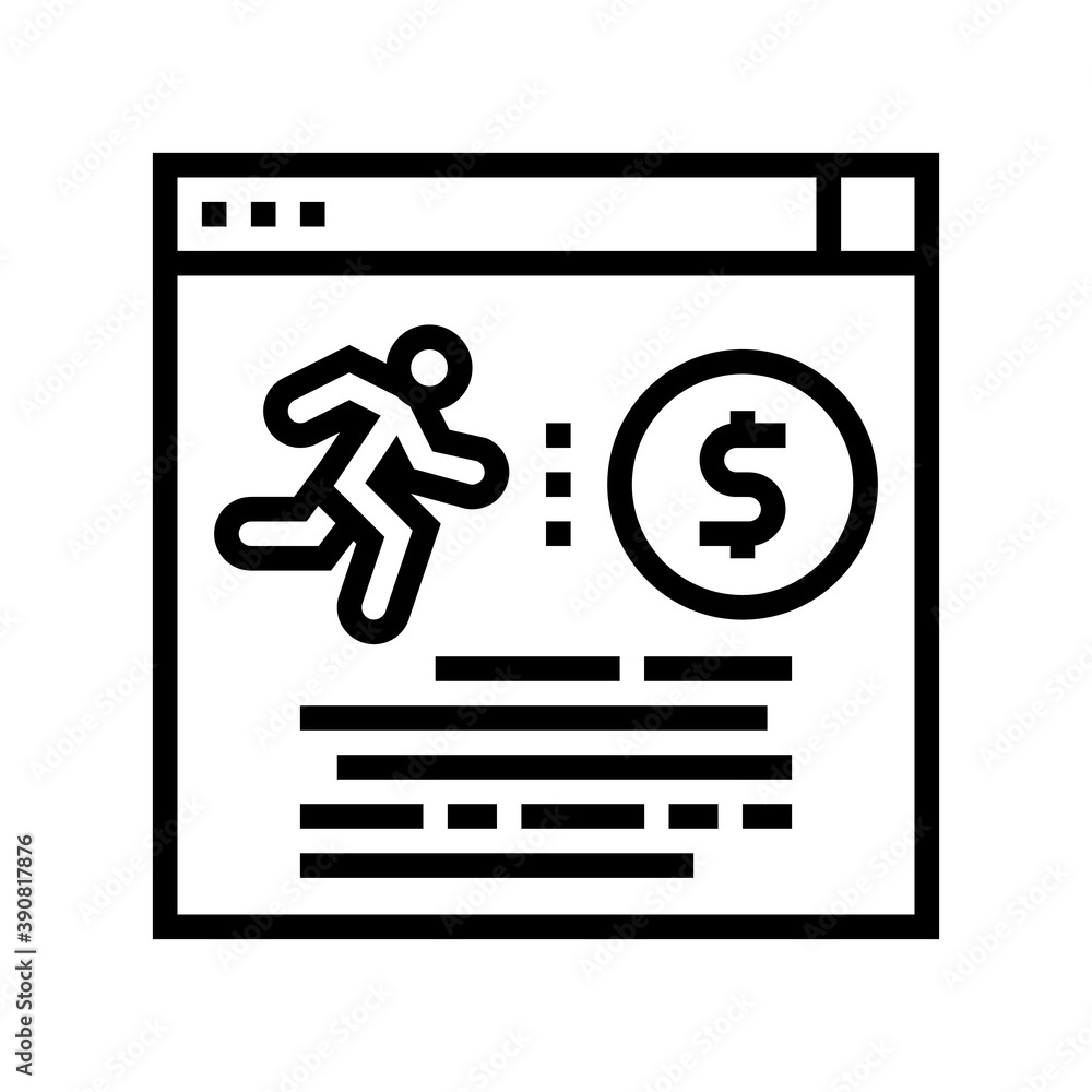 runner money award line icon vector. runner money award sign. isolated contour symbol black illustration runner money award line icon vector. runner money award sign. isolated contour symbol black illustration