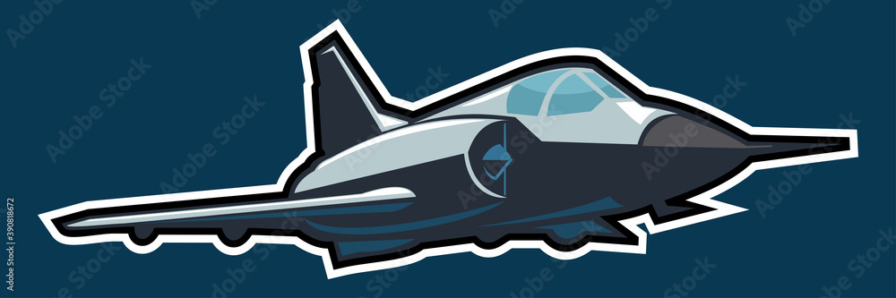 Fototapeta premium American cold war fighter plane vector illustration
