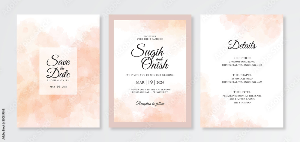 wedding invitation template with beautiful watercolor splash wedding invitation template with beautiful watercolor splash