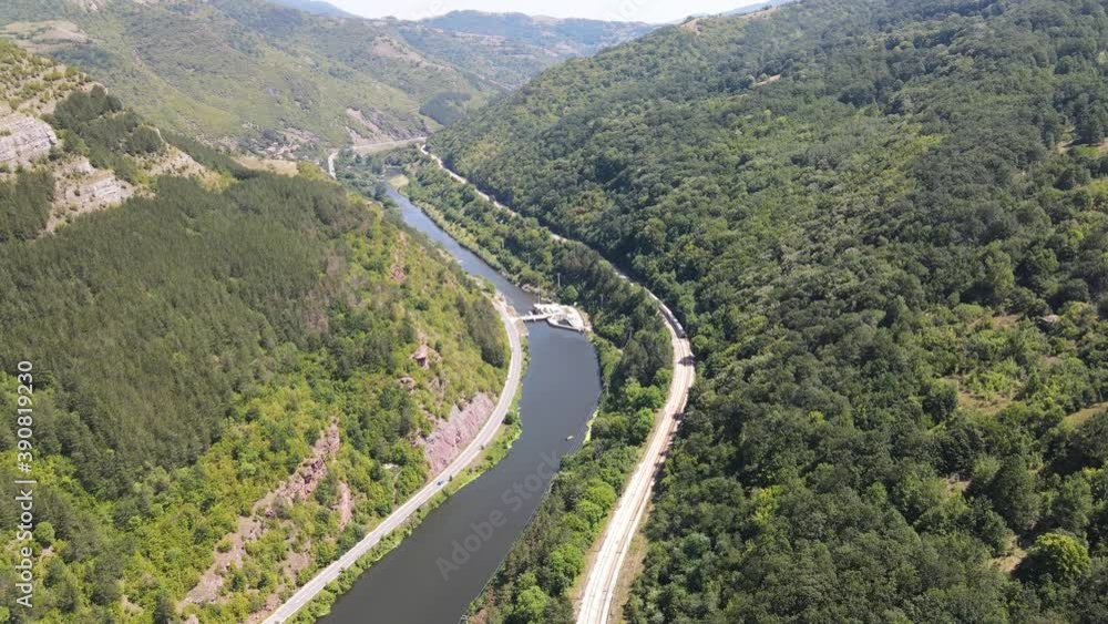 Aerial view of Iskar river and Gorge, Balkan Mountains, Bulgaria
Aerial view of Iskar river and Gorge, Balkan Mountains, Bulgaria