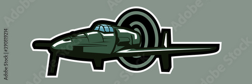 Japanese fighter in WWII vector illustration 