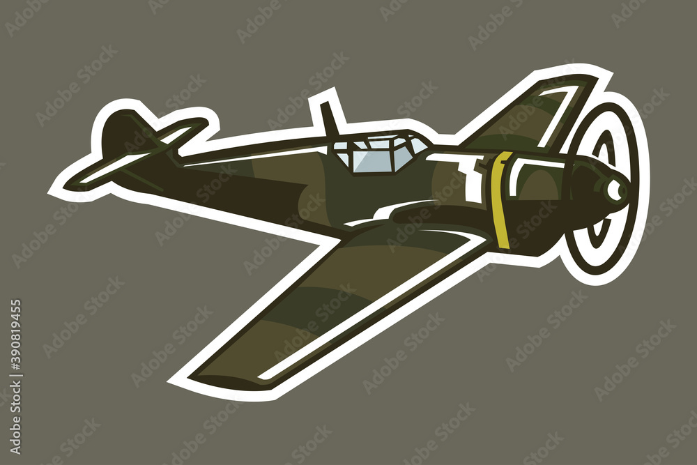 German fighter plane WWII Vector Illustration German fighter plane WWII Vector Illustration