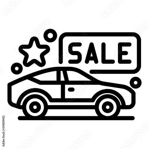 Car auction icon. Outline car auction vector icon for web design isolated on white background